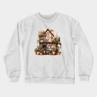 Earthy Oasis - Boho Chic House Plant Watercolor Design Crewneck Sweatshirt